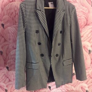 SO Classic Black and White Houndstooth Blazer